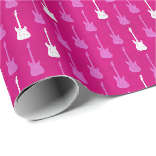 Papel De Regalo Guitarra eléctrica clásica grungy lunares rosa bla