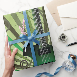 Papel De Regalo Guitarra Eléctrica Verde