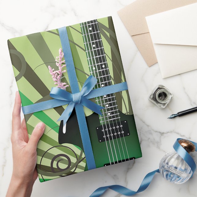 Papel De Regalo Guitarra Eléctrica Verde (Subido por el creador)