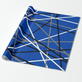 Papel De Regalo Guitarra Guay rayada Azul Gris Blanco Negro