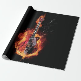 Papel De Regalo Guitarra llameante