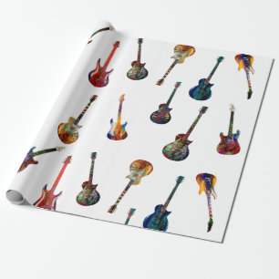 Papel De Regalo Guitarras coloridas