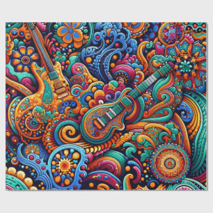 Papel De Regalo Guitarras de mandala batik