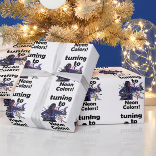 Papel De Regalo Guitarrista afinando para fiesta de cumpleaños con