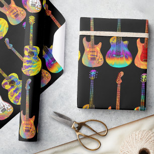 Papel De Regalo Guitars coloridos