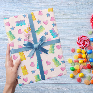 Papel De Regalo Gummy Bear Coloful Jelly Candy Kids