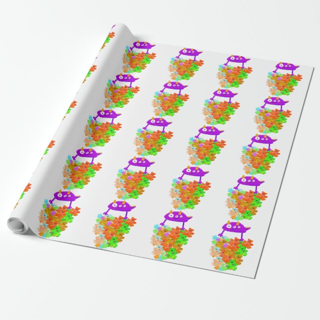 Papel De Regalo Gummy Bear Harvest Monster (Desenrollado)