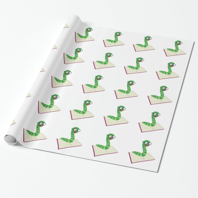 Papel De Regalo Gusano de libro (Desenrollado)