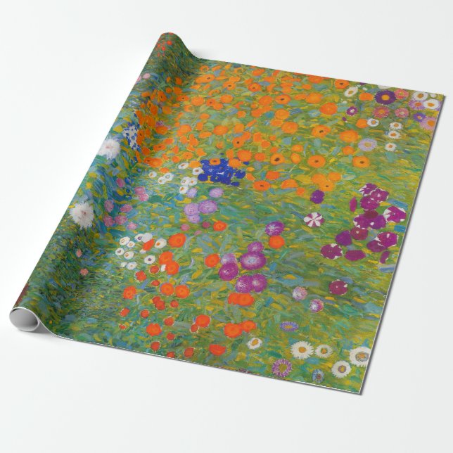 Papel De Regalo Gustav Klimt - Jardín de flores (Desenrollado)