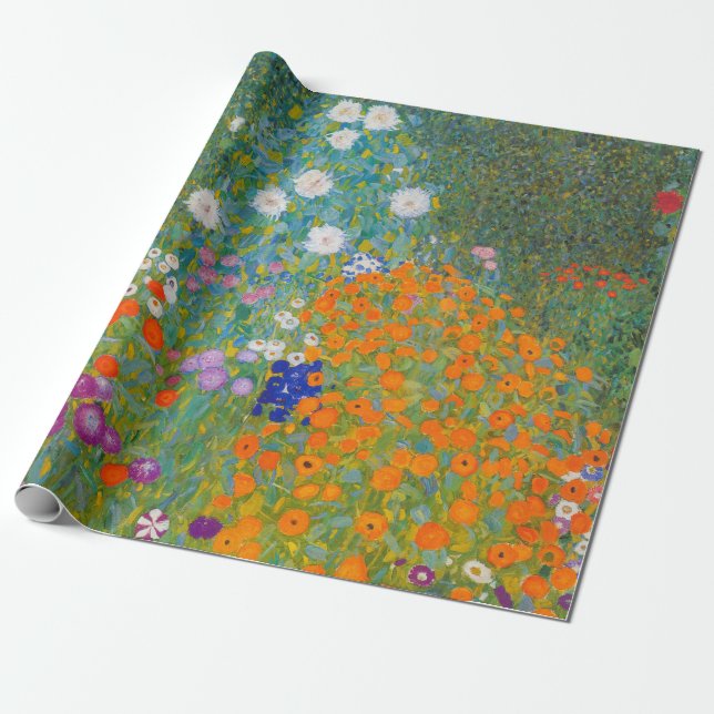 Papel De Regalo Gustav Klimt - Jardín de flores (Desenrollado)