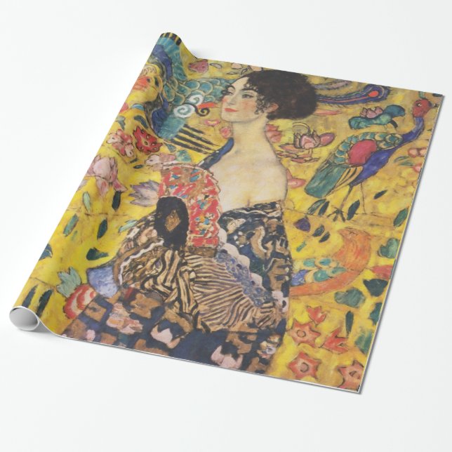 Papel De Regalo Gustav Klimt Lady Con Pintura De Estilo Art Nouvea (Desenrollado)