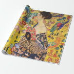 Papel De Regalo Gustav Klimt Lady Con Ventilador<br><div class="desc">Gustav Klimt Lady Con Papel Acondicionado Para Ventiladores</div>