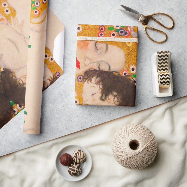 Papel De Regalo Gustav Klimt - Madre e hijo (Artesanía)