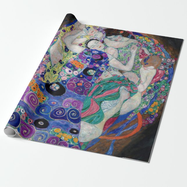 Papel De Regalo Gustav Klimt Pintando La Virgen (Desenrollado)