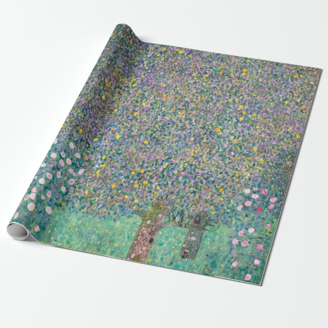 Papel De Regalo Gustav Klimt - Rosebushes bajo los árboles (Desenrollado)