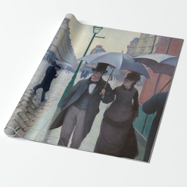 Papel De Regalo Gustave Caillebotte - Paris Street; Rainy Day (Desenrollado)