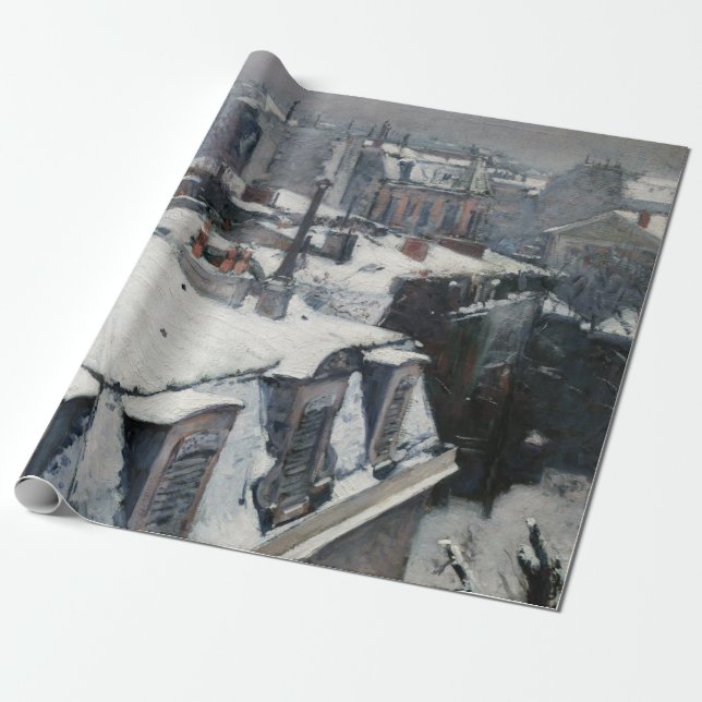 Papel De Regalo Gustave Caillebotte - Techos en la nieve (Desenrollado)