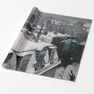 Papel De Regalo Gustave Caillebotte - Tejados bajo la nieve