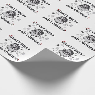 Papel De Regalo Gyatt Milk and Cookies Funny Santa Gen Alpha