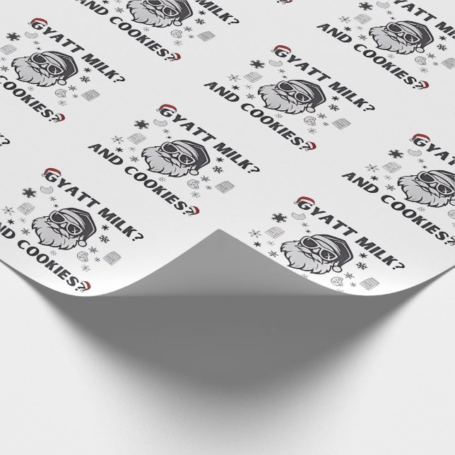 Papel De Regalo Gyatt Milk and Cookies Funny Santa Gen Alpha (Esquina)