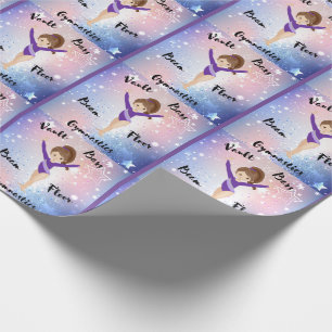 Papel De Regalo Gym Star Brunette, Brown Eyes, Purple Leotard