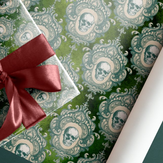 Papel De Regalo HABILIDADES EMEBELLISHMENT garland gothic Victoria (SHADES OF GREEN VELVET LUXURY GOTHIC GLAM CHRISTMAS VICTORIAN AGE INSPIRED RETRO)
