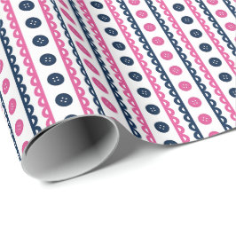 Papel De Regalo Habitación de costura y manualidades con rayas ros