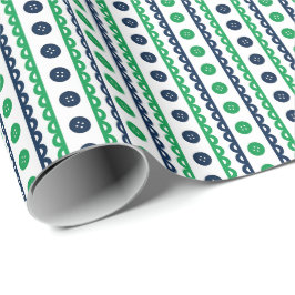 Papel De Regalo Habitación de costura y manualidades rayada preppy