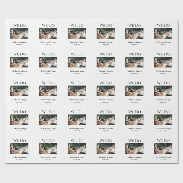 Papel De Regalo Hacemos boda compromiso mascota nombre foto fecha  (Superficie plana)