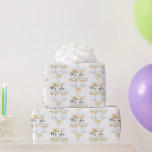 Papel De Regalo Hacemos Boda de la Torre de champán Negro y Oro<br><div class="desc">Papel de envolvimiento boda. "Lo hacemos". Torre de champán.</div>