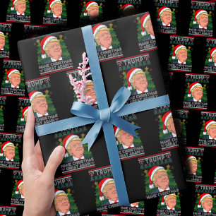 Papel De Regalo Hacer a los Navidades grandes de nuevo Santa Trump