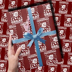 Papel De Regalo Hacer a los Navidades grandes de nuevo Trump rojo