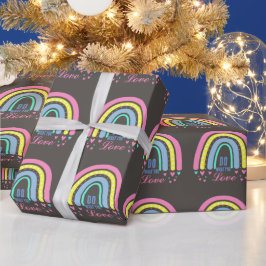 PAPEL DE REGALO "HACER LO QUE TE ENCANTA" CITA BROWN RETRO BOHO RA