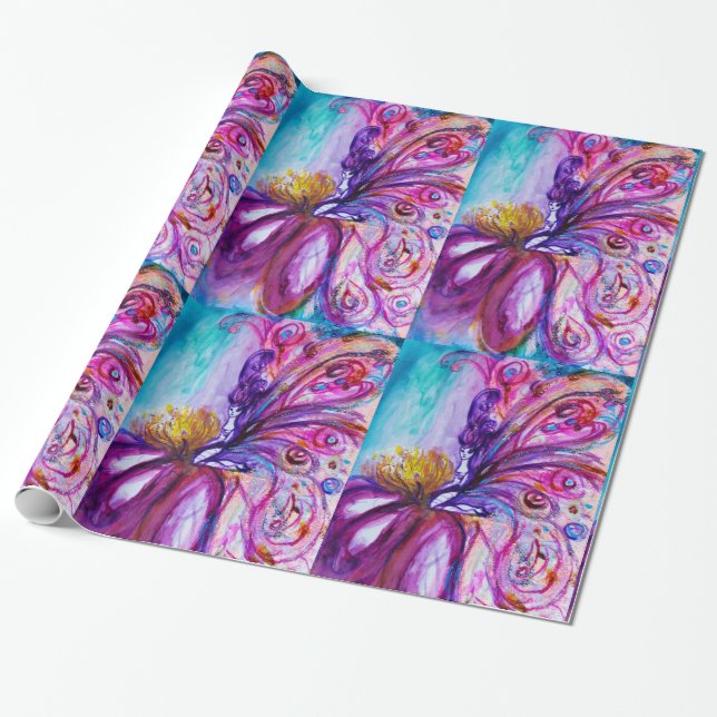 PAPEL DE REGALO HADA DE FLORES DULCE Y CAPRICHOSA EN PINK, DESTELL (Desenrollado)