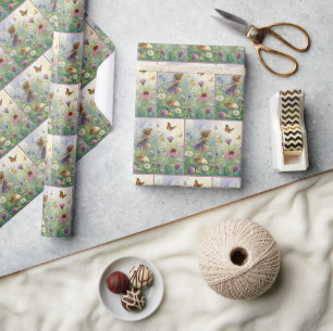 Papel De Regalo Hada de jardín con mariposas