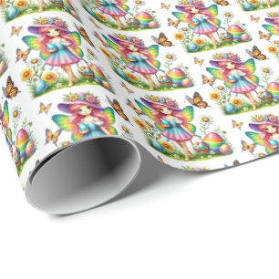 Papel De Regalo Hada de Pascua con azulejos lindos