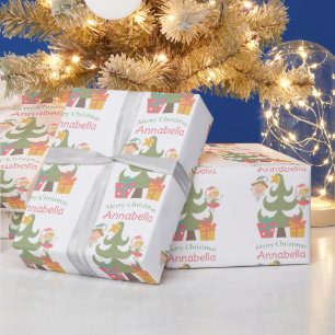 Papel De Regalo Hadas Navideñas Lindas con Nombre Personalizado