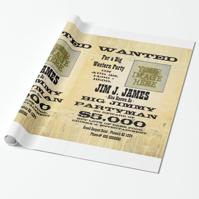 Papel De Regalo Haga el poster querido occidental personalizable (Desenrollado)