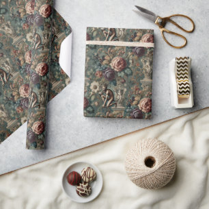 Papel De Regalo Haga un reverso - Diseño floral gótico