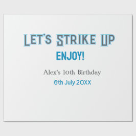 Papel De Regalo Hagamos que el azul gris feliz nombre de 10 cumple