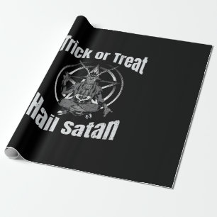 Papel De Regalo Hail Satan Pentagram Goat Halloween