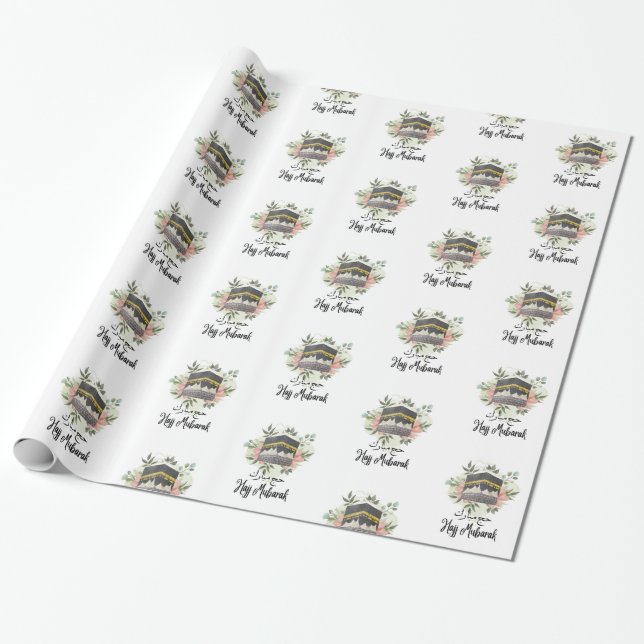 Papel De Regalo hajj mubarak Wrapping Paper, (Desenrollado)