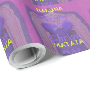 Papel De Regalo Hakuna Matata Feliz Diseño de Amor de Navidad.