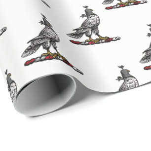 Papel De Regalo Halcón de caza heráldico con capirote de casco C