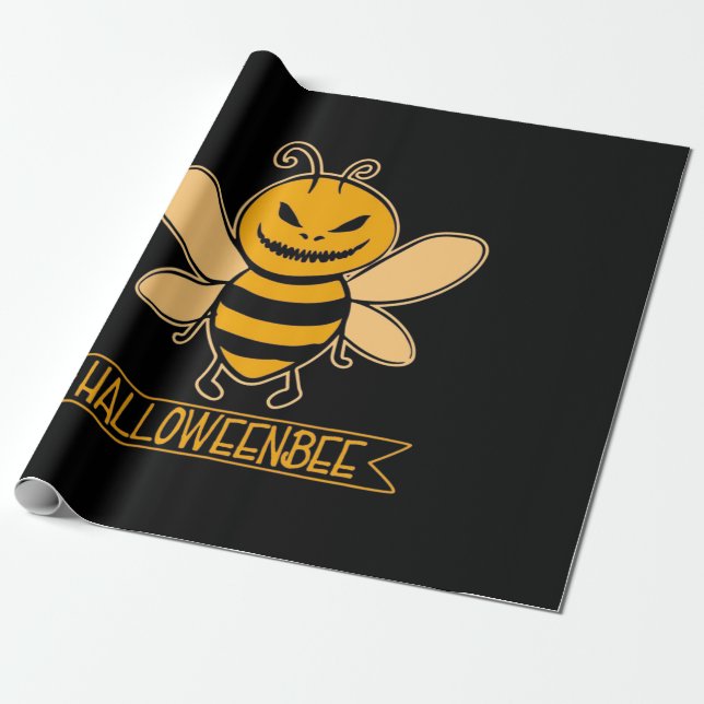 Papel De Regalo Halloween Bee (Desenrollado)