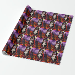 Papel De Regalo Halloween Berna Montaña Dog Pumpkins Scary