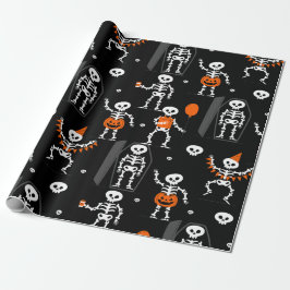 Papel De Regalo halloween birthday party skeleton coffin skull