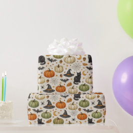 Papel De Regalo Halloween Black Cat Pumpkins