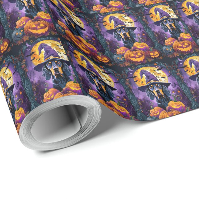 Papel De Regalo Halloween, Calabaza de Brujas de Halloween (Esquina del rollo)