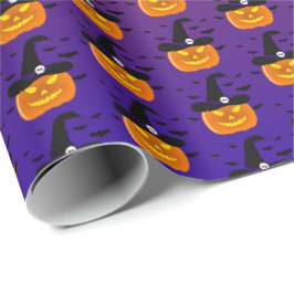 Papel De Regalo Halloween Calabaza Jack o’ Lantern Witch Gorra
